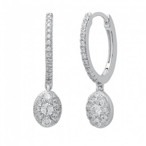 Unbranded 白色 ホワイト ゴールド ダイヤモンド イヤリング T W Unbranded 10k White Gold 1 2 Carat Diamond Round Cluster Dangle Earrings Irondiner Deutschland De