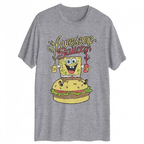 Licensed Character キャラクター スポンジボブ Tシャツ ヘザー メンズ Heather Licensed Character Spongebob Squarepants Awesome Sauce Tee Athletic Redefiningrefuge Org