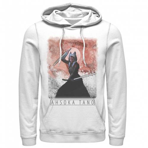 Licensed Character キャラクター フーディー パーカー 白色 ホワイト スターウォーズ メンズ Licensed Character The Mandalorian Ahsoka Tano Watercolor Poster Hoodie White Redefiningrefuge Org