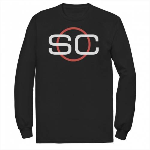 キャラクター 赤 レッド 白色 ホワイト ロゴ Tシャツ 黒色 ブラック & 【 LICENSED CHARACTER ESPN SPORTSCENTER RED WHITE CIRCLE LOGO TEE / BLACK 】 メンズファッション トップス カットソー|スニケス