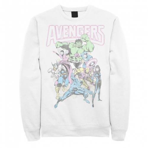 Licensed Character キャラクター スウェットシャツ トレーナー 白色 ホワイト メンズ Licensed Character Marvel Avengers Band Sweatshirt White Andapt Com