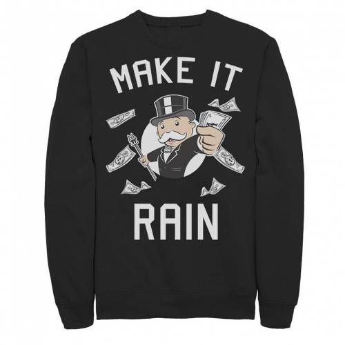 Licensed Character キャラクター スウェットシャツ トレーナー 黒色 ブラック メンズ Licensed Character Monopoly Make It Rain Sweatshirt Black Bouncesociety Com