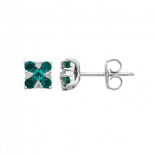 Boston Bay Diamonds ボストン 白色 ホワイト ゴールド ダイヤモンド イヤリング 緑 グリーン Green Boston Bay Diamonds 14k White Gold Emerald Diamond Square Stud Earrings Andapt Com