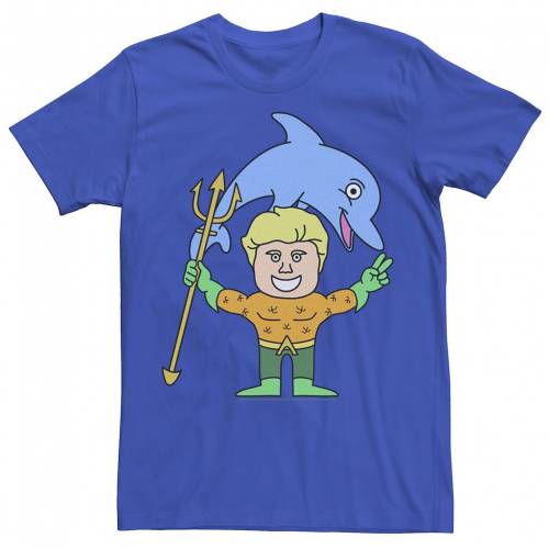 キャラクター ディーシー グラフィック Tシャツ 【 LICENSED CHARACTER DC FANDOME AQUAMAN CARTOON DOODLE GRAPHIC TEE / ROYAL 】 メンズファッション トップス カットソー｜スニケス