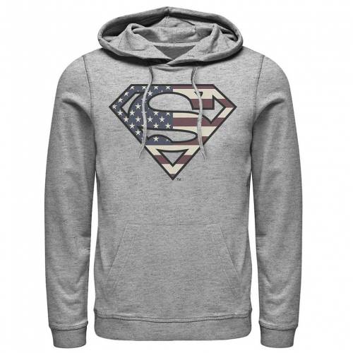 キャラクター ディーシー コミックス ビンテージ ヴィンテージ ロゴ フーディー パーカー ヘザー 【 LICENSED CHARACTER DC COMICS SUPERMAN VINTAGE AMERICAN FLAG LOGO FILL HOODIE / ATHLETIC HEATHER 】 メンズファッ｜スニケス