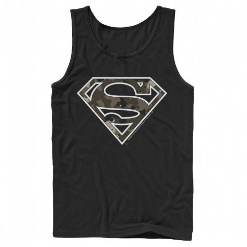 Licensed Character キャラクター ディーシー コミックス ロゴ タンクトップ 黒色 ブラック メンズ Dc Licensed Character Comics Superman Camouflage Fill Logo Tank Black Bouncesociety Com