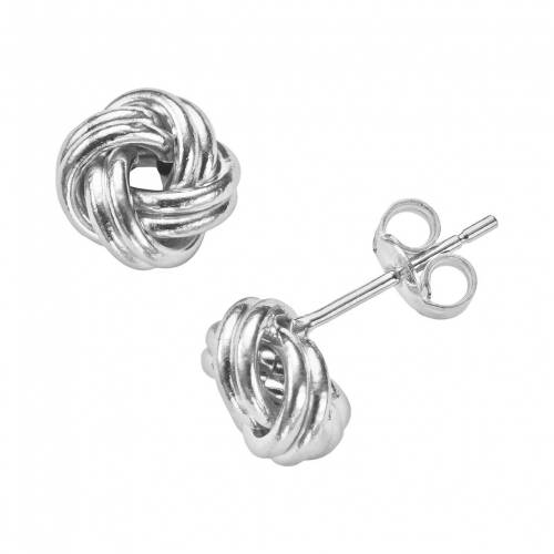 青色 ブルー 白色 ホワイト ゴールド イヤリング 【 UNBRANDED JORDAN BLUE 14K WHITE GOLD LOVE KNOT STUD EARRINGS / 14K WHITE GOLD 】 ジュエリー アクセサリー レディースジュエリー|スニケス