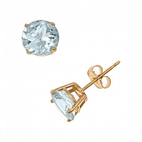ゴールド アクアマリン イヤリング 青色 ブルー 【 CELEBRATION GEMS 14K GOLD AQUAMARINE STUD EARRINGS / BLUE 】 ジュエリー アクセサリー レディースジュエリー