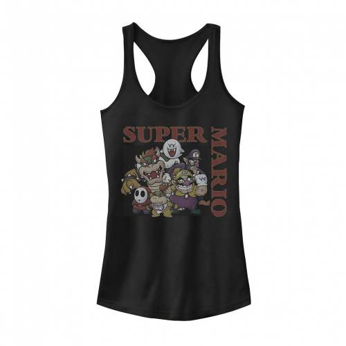 キャラクター ビンテージ ヴィンテージ グラフィック タンクトップ 黒色 ブラック ジュニア キッズ Vintage Licensed Character Nintendo Super Mario Bad Guys Graphic Tank Black Avizolty Com