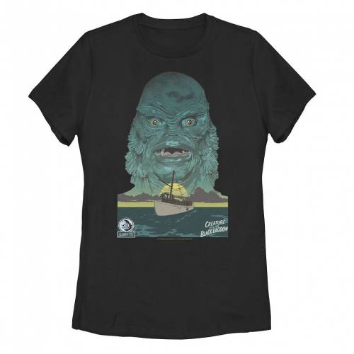【★Fashion THE SALE★7/12午前10時迄】キャラクター 黒色 ブラック グラフィック Tシャツ 【 LICENSED CHARACTER UNIVERSAL MONSTERS CREATURE FROM THE BLACK LAGOON FILL GRAPHIC TEE / 】 キッズ ベビー マタニティ トップス カットソー画像