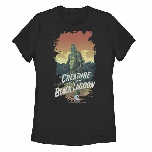 【★Fashion THE SALE★7/12午前10時迄】キャラクター 黒色 ブラック グラフィック Tシャツ 【 LICENSED CHARACTER UNIVERSAL MONSTERS CREATURE FROM THE BLACK LAGOON DARK FRAME GRAPHIC TEE / 】 キッズ ベビー マタニティ トップス カットソー画像