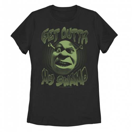 【★百貨店SALE★6/11夜夜中2時迄】文字記号 プルオーバー 黒いこと 黒いこと 【 LICENSED CHARACTER SHREK GET OUTTA MY SWAMP TEE / BLACK 】 キッズ もの言う花 マタニティ トップス カットソー