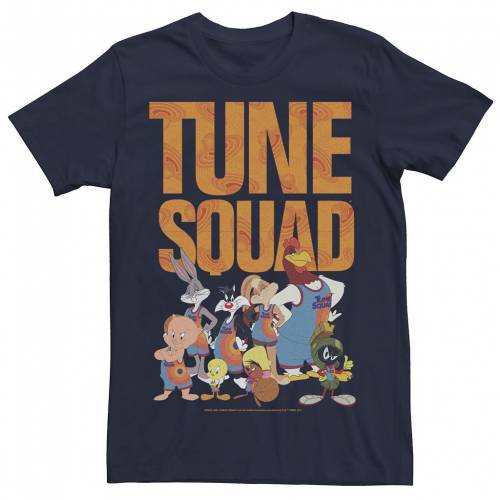 キャラクター ジャム Tシャツ 紺色 ネイビー スペースジャム 【 LICENSED CHARACTER SPACE JAM 2 TUNE SQUAD GROUP SHOT FILLED TEXT TEE / NAVY 】 メンズファッション トップス カットソー｜スニケス