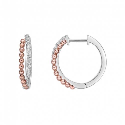 ゴールド ダイヤモンド フープ イヤリング T.W. 【 GEMMINDED TWO TONE 10K GOLD 1/8 CARAT DIAMOND HOOP EARRINGS / 10K TWO TONE 】 ジュエリー アクセサリー レディースジュエリー|スニケス