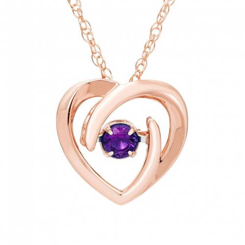 ボストン ローズ ゴールド 銀色 シルバー 【 BOSTON BAY DIAMONDS BRILLIANCE IN MOTION 14K ROSE GOLD OVER SILVER AMETHYST DANCING GEMSTONE HEART PENDANT / ROSE TONE 】 ジュエリー アクセサリー レディースジュエリー ネッ
