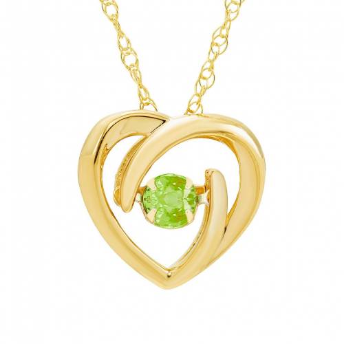 ボストン ゴールド 銀色 シルバー 【 BOSTON BAY DIAMONDS BRILLIANCE IN MOTION 14K GOLD OVER SILVER PERIDOT DANCING GEMSTONE HEART PENDANT / GOLD TONE 】 ジュエリー アクセサリー レディースジュエリー ネックレス ペン｜スニケス