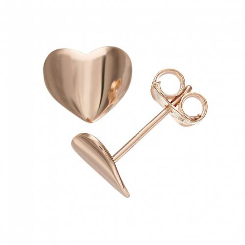 ローズ ゴールド イヤリング 【 AU NATURALE 14K ROSE GOLD POLISHED HEART STUD EARRINGS / 14K ROSE GOLD 】 ジュエリー アクセサリー レディースジュエリー|スニケス