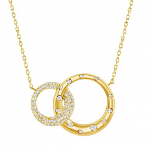 ゴールド 銀色 シルバー ネックレス 【 UNBRANDED 14K GOLD OVER SILVER INTERLOCKING CUBIC ZIRCONIA CIRCLE NECKLACE / GOLD TONE 】 ジュエリー アクセサリー レディースジュエリー ペンダント
