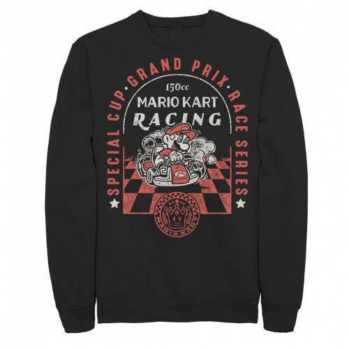 ファッションブランド Sweatshirt カジュアル ファッション Licensed キャラクター スペシャル Special ビンテージ ヴィンテージ スウェットシャツ トレーナー 黒色 ブラック メンズ Special Vintage Licensed Character Mario Kart Racing Cup Poster Sweatshirt