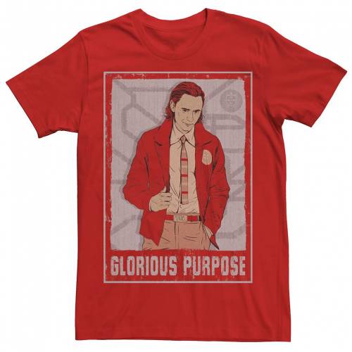 キャラクター Tシャツ 赤 レッド 【 LICENSED CHARACTER MARVEL LOKI GLORIOUS PURPOSE POSTER TEE / RED 】 メンズファッション トップス カットソー｜スニケス