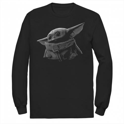 キャラクター 黒色 ブラック 灰色 グレー Tシャツ スターウォーズ & 【 LICENSED CHARACTER STAR WARS THE MANDALORIAN CHILD BLACK GREY PORTRAIT TEE / 】 メンズファッション トップス カットソー|スニケス