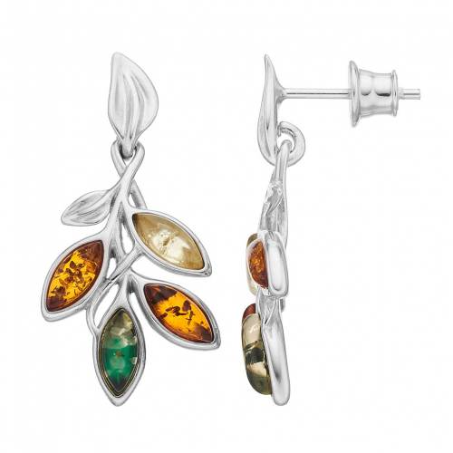 銀色 シルバー イヤリング 【 UNBRANDED STERLING SILVER AMBER LEAF DROP EARRINGS / 】 ジュエリー アクセサリー レディースジュエリー