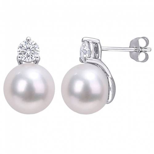 白色 ホワイト ゴールド パール イヤリング & 【 STELLA GRACE 14K WHITE GOLD FRESHWATER CULTURED PEARL LAB-CREATED MOISSANITE STUD EARRINGS / 14K GOLD 】 ジュエリー アクセサリー レディースジュエリー