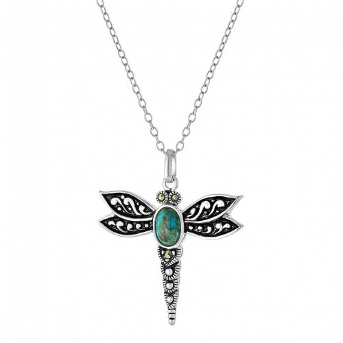 銀色 シルバー ドラゴンフライ ネックレス 【 ATHRA NJ INC STERLING SILVER TURQUOISE DRAGONFLY PENDANT NECKLACE / 】 ジュエリー アクセサリー レディースジュエリー ペンダント