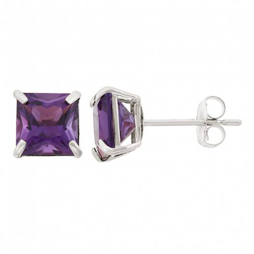 白色 ホワイト ゴールド イヤリング 紫 パープル 【 UNBRANDED DESIGNS BY GIOELLI AMETHYST 10K WHITE GOLD STUD EARRINGS / PURPLE 】 ジュエリー アクセサリー レディースジュエリー｜スニケス
