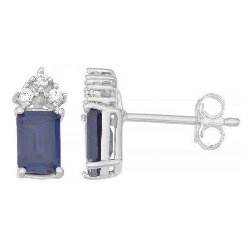 白色 ホワイト ゴールド ダイヤモンド イヤリング & T.W. 【 UNBRANDED 10K WHITE GOLD SAPPHIRE 1/10 CARAT DIAMOND STUD EARRINGS / 10K WHITE GOLD 】 ジュエリー アクセサリー レディースジュエリー
