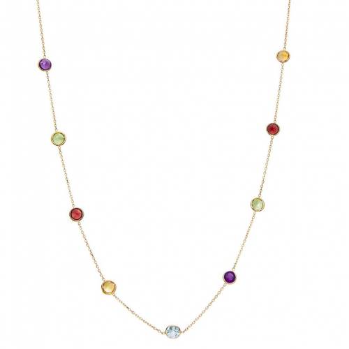 ゴールド ネックレス 【 TIARA 10K GOLD MULTI GEMSTONE NECKLACE / 10K GOLD 】 ジュエリー アクセサリー レディースジュエリー ペンダント