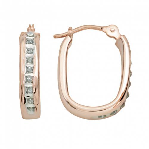 ダイヤモンド ローズ ゴールド イヤリング 【 UNBRANDED DIAMOND FASCINATION 14K ROSE GOLD ACCENT U-HOOP EARRINGS / 】 ジュエリー アクセサリー レディースジュエリー｜スニケス