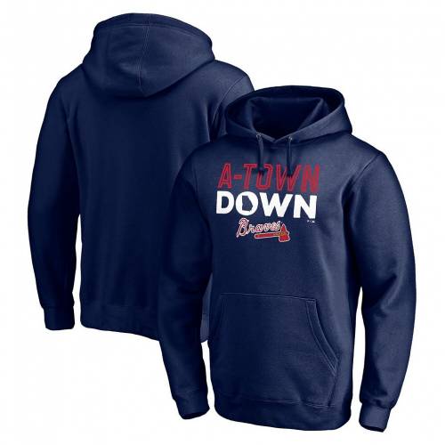 ファナティクス 紺色 濃紺色 アトランタ ブレーブス 下がる フーディー パーカー メンズ Fanatics Branded Navy Hometown Atown Down Brv Ice Org Br