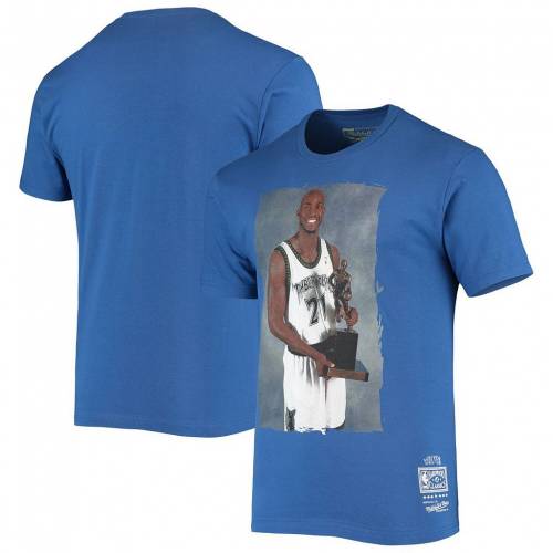 ケビン ガーネット 青色 ブルー ミネソタ ティンバーウルブズ Tシャツ メンズ Unbranded Mitchell Ness Kevin Garnett Blue Hardwood Classics Hall Of Fame Class Tshirt Mtw Bullpadel Cl