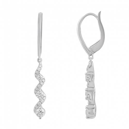 オーラ 銀色 シルバー ダイヤモンド イヤリング T.W. 【 ROYAL AURA STERLING SILVER 1/2 CARAT DIAMOND LEVERBACK EARRINGS / 】 ジュエリー アクセサリー レディースジュエリー
