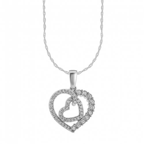 白色 ホワイト ゴールド ダイヤモンド ネックレス T.W. 【 UNBRANDED 10KT WHITE GOLD 1/4 CARAT DIAMOND HEART PENDANT NECKLACE / 10K WHITE GOLD 】 ジュエリー アクセサリー レディースジュエリー ペンダント｜スニケス 164,150円
