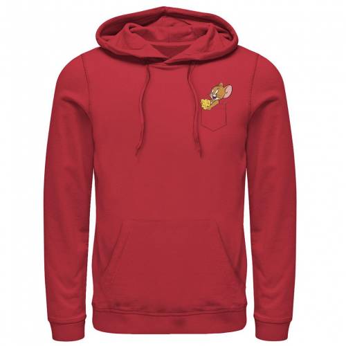 キャラクター メンズ フーディー パーカー 赤 レッド Red Licensed Character Mens Tom And Jerry Faux Pocket Hoodie Sgcc Bm