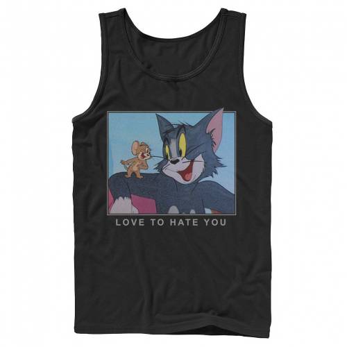 キャラクター メンズ タンクトップ 黒色 ブラック Licensed Character Mens Tom And Jerry Love To Hate You Portrait Tank Black Mavipconstrutora Com Br