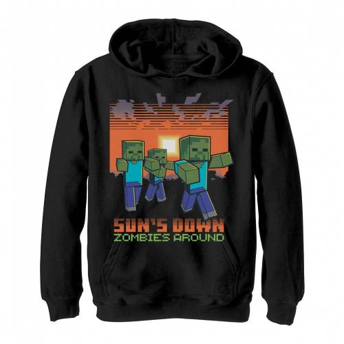 下がる アラウンド フーディー パーカー ブラック 黒 Sun S 小僧 キッズ Minecraft Down Zombies Around Portrait Hoodie Black Upntabasco Edu Mx