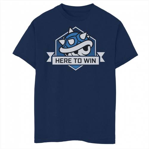 キャラクター 青色 ブルー シェル グラフィック Tシャツ 紺色 ネイビー ジュニア キッズ Shell Licensed Character Nintendo Mario Kart Blue Here To Win Graphic Tee Navy Tajikhome Com