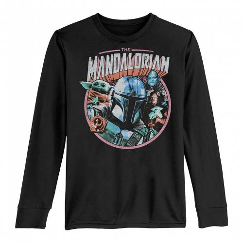 文字 ジャージー 黒 ニグロ スターウォーズ 令息 キッズ Licensed Character The Mandalorian Group Shot Pop Tee Black Upntabasco Edu Mx