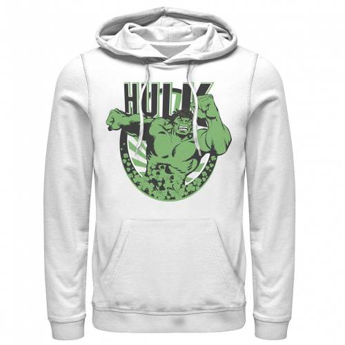 キャラクター ロゴ フーディー パーカー 白色 ホワイト St Patty S メンズ Licensed Character Marvel Hulk Circle Logo Hoodie White Sermus Es