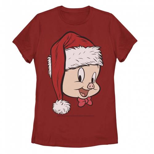 【★百貨店SALE★6/11夜夜中2時迄】文字記号 クリスマス プルオーバー 赤 赤いこと 【 LICENSED CHARACTER LOONEY TUNES CHRISTMAS PORKY PIG SANTA HAT TEE / RED 】 キッズ もの言う花 マタニティ トップス カットソー