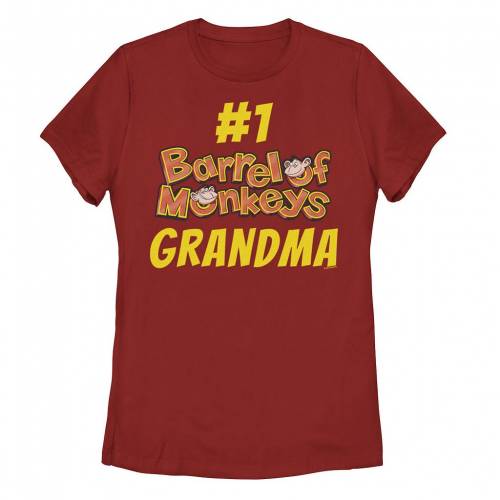 【★百貨店SALE★6/11夜夜中2時迄】文字記号 プルオーバー 赤 赤いこと #1 【 LICENSED CHARACTER BARREL OF MONKEYS GRANDMA TEXT TEE / RED 】 キッズ もの言う花 マタニティ トップス カットソー
