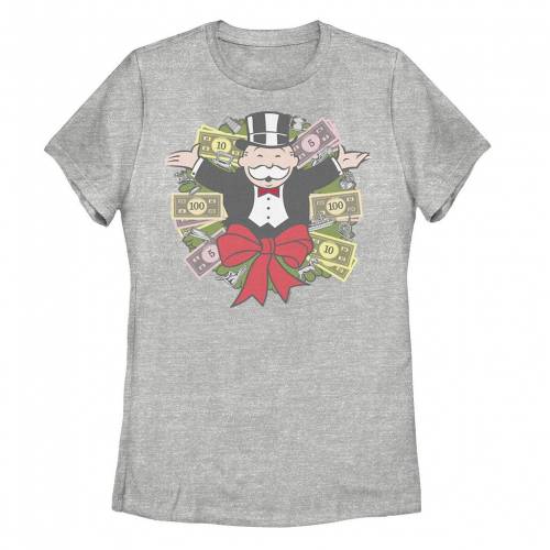 【★百貨店SALE★6/11夜夜中2時迄】文字記号 クリスマス プルオーバー ギョリュウモドキ 【 LICENSED CHARACTER MONOPOLY RICH UNCLE PENNYBAGS MONEY CHRISTMAS WREATH TEE / ATHLETIC HEATHER 】 キッズ もの言う花 マタニティ トップス カットソー