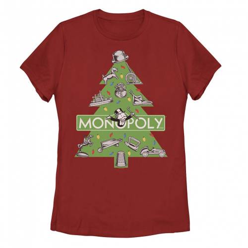 【★百貨店SALE★6/11夜夜中2時迄】文字記号 クリスマス プルオーバー 赤 赤いこと 【 LICENSED CHARACTER MONOPOLY CHRISTMAS TREE TEE / RED 】 キッズ もの言う花 マタニティ トップス カットソー