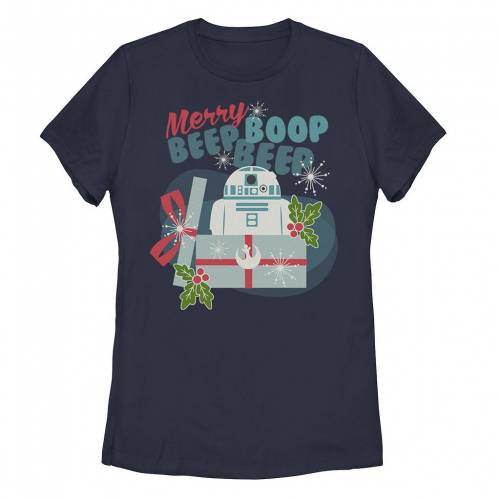 【★百貨店SALE★6/11夜夜中2時迄】クリスマス プルオーバー 紺色 米国海軍 スターウォーズ 【 STAR WARS CHRISTMAS R2-D2 MERRY BEEP BOOP TEE / NAVY 】 キッズ もの言う花 マタニティ トップス カットソー