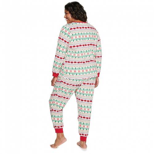 白色 ホワイト フォレスト Jammies For Your Families Plus Size Fairisle Pajama Set White Forest Sermus Es