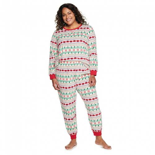 白色 ホワイト フォレスト Jammies For Your Families Plus Size Fairisle Pajama Set White Forest Sermus Es