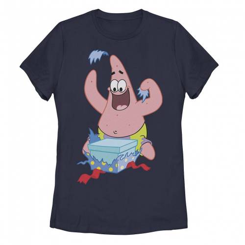 キャラクター スポンジボブ Tシャツ 紺色 ネイビー ジュニア キッズ Licensed Character Spongebob Squarepants Patrick Star Opening Presents Holiday Tee Navy Alittlepeaceofmind Co Uk